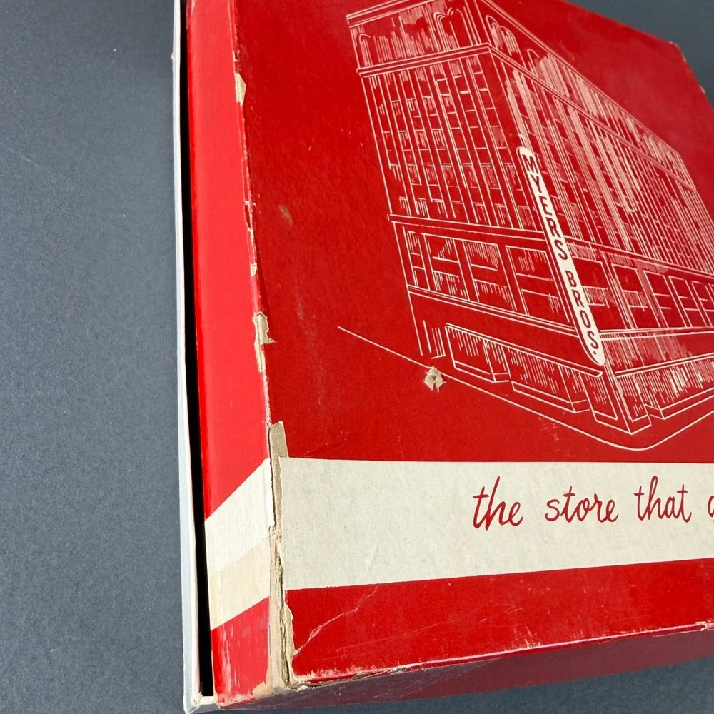 Myers Bros Vintage Gift Box Red 11x12x2 Department Store Memorabilia Good